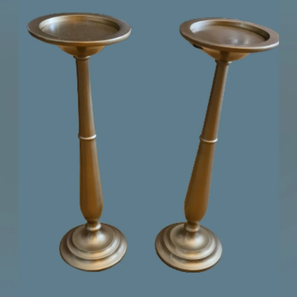 *Pottery Barn Pillar Candleholders - Set Of 2